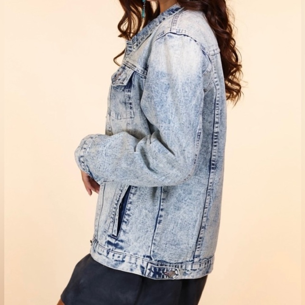 πβ€οΈ NEW Gracie Relaxed Fit Denim Curvy Plus Jean Jacket Size 3X - Picture 2 of 3